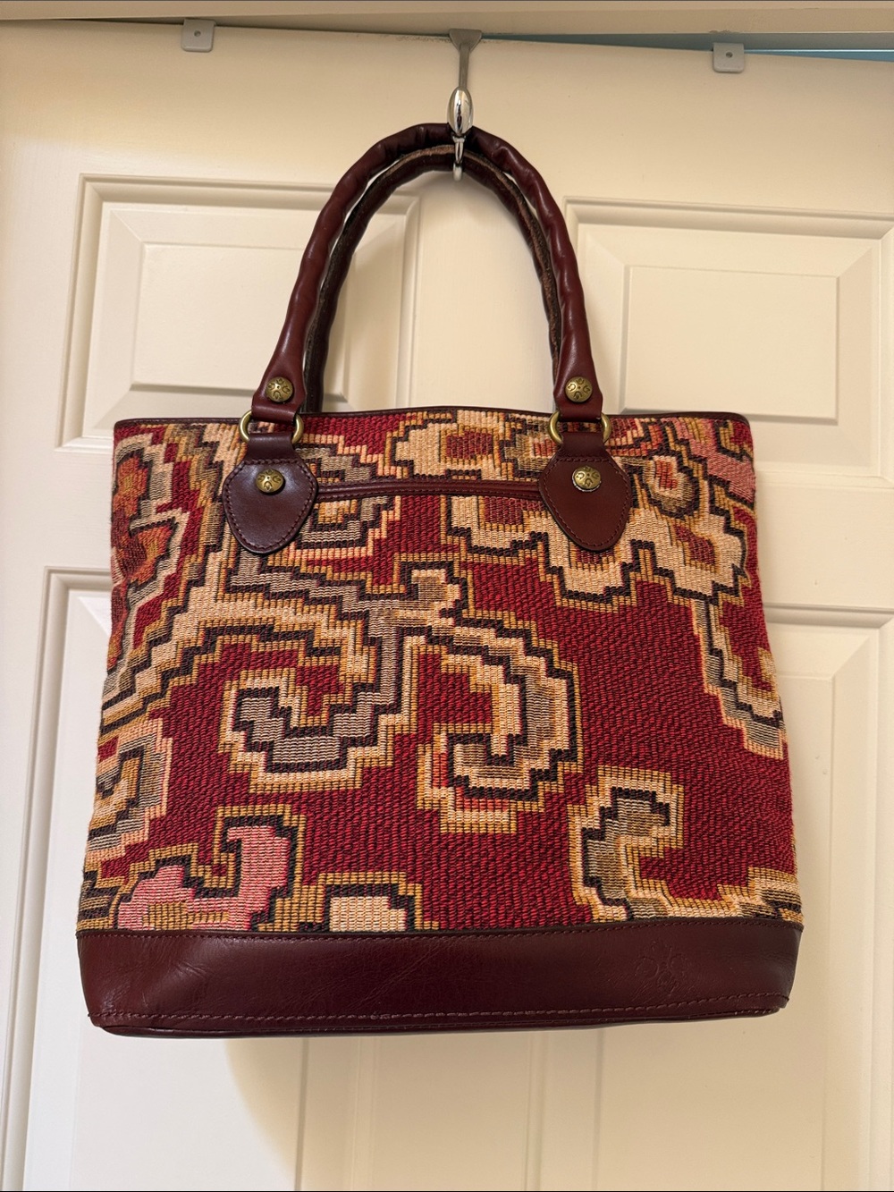 NWT Patricia Nash Peruvian Tapestry Sungai Tote Bag Leather